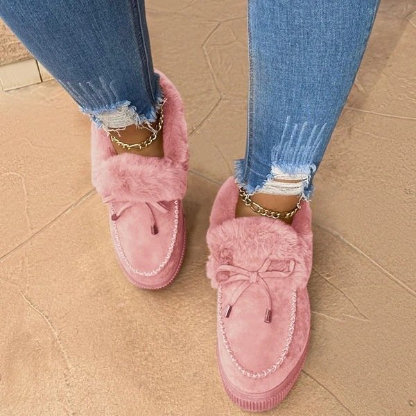 Femei cizme cu vârf rotund cizme cu talpă groasă Ortopedic Arch-Support lână lână groasă Pantofi de bumbac cald cald