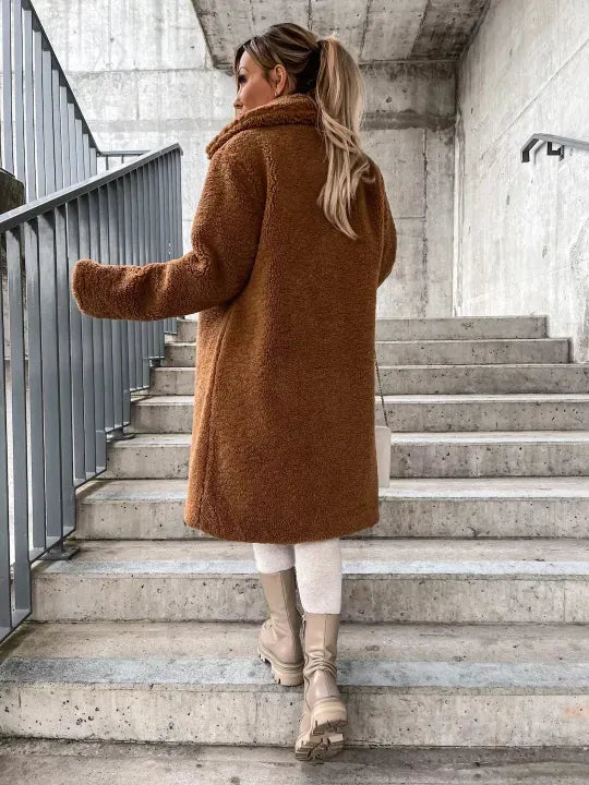 Aksamitny płaszcz z długim rękawem Calvin Klein® 2023 na jesień/zimę